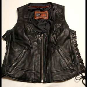 Ladies Leather Riding Vest